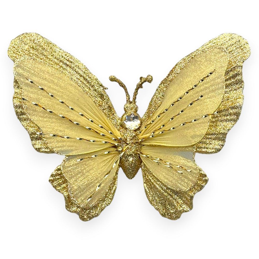 Glitter Butterfly Clip-On 9"