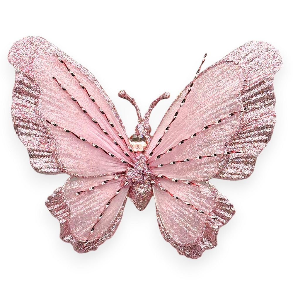 Glitter Butterfly Clip-On 9"