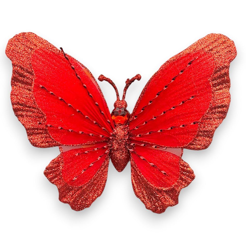 Glitter Butterfly Clip-On 9"