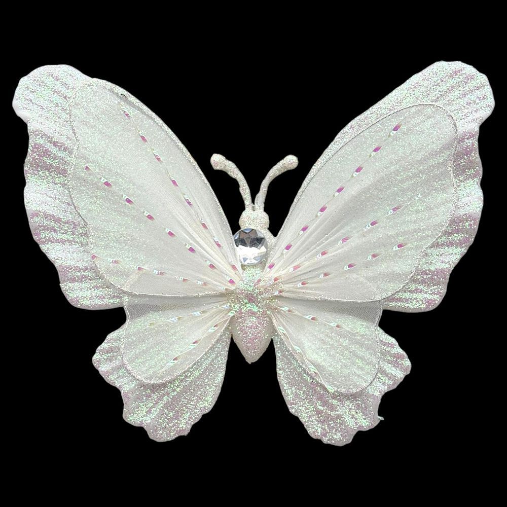 Glitter Butterfly Clip-On 9"