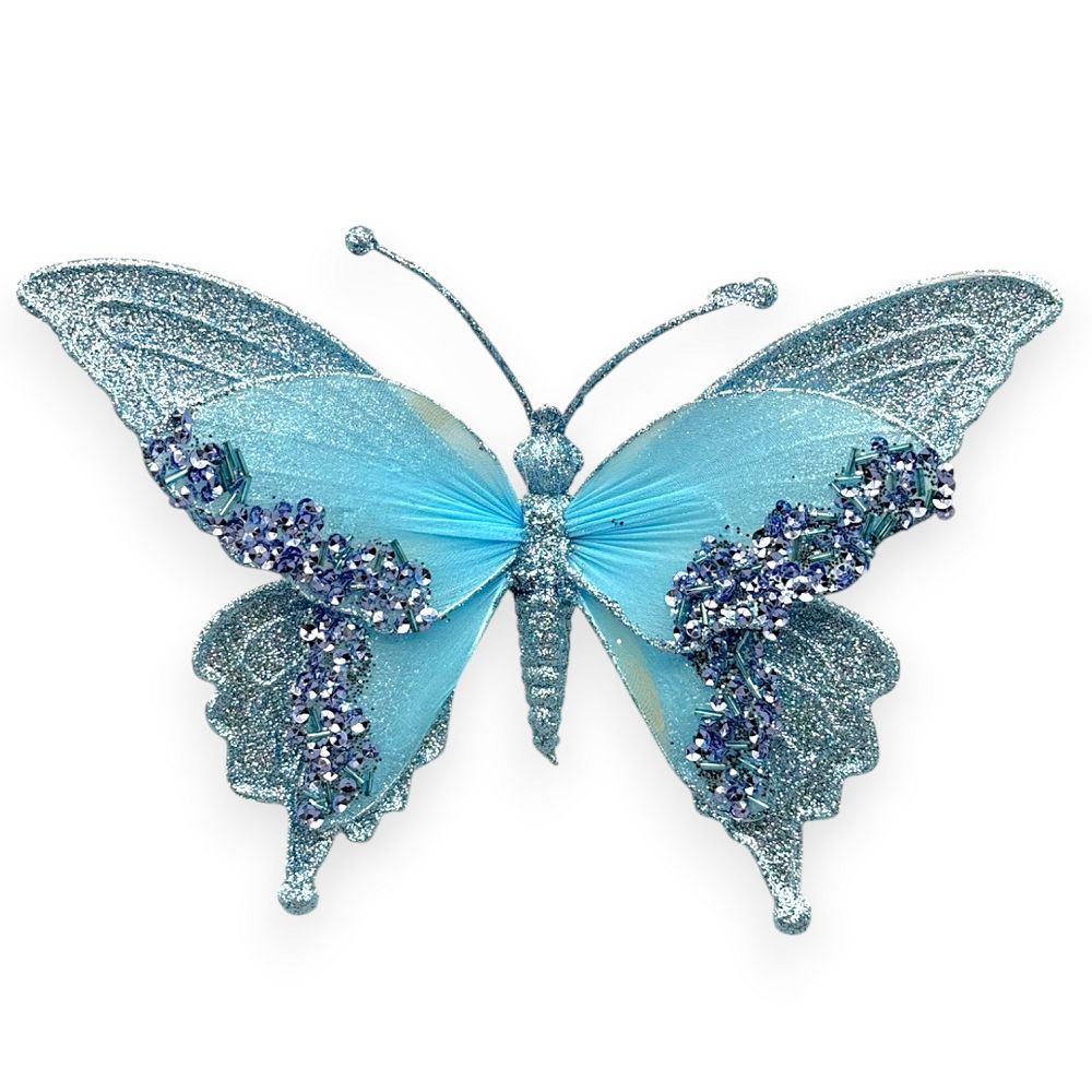 Sequined Butterfly Clip-On 9"