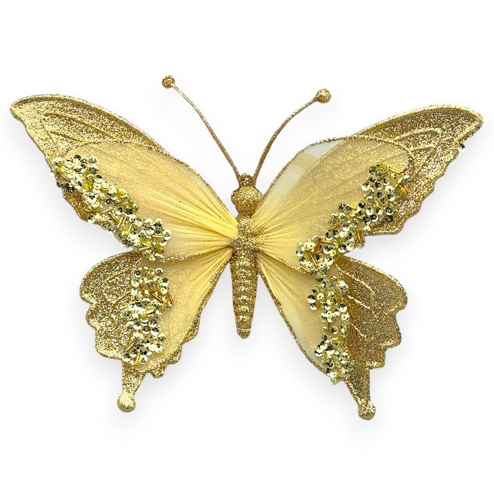 Sequined Butterfly Clip-On 9"