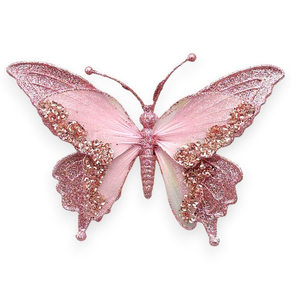 Sequined Butterfly Clip-On 9"