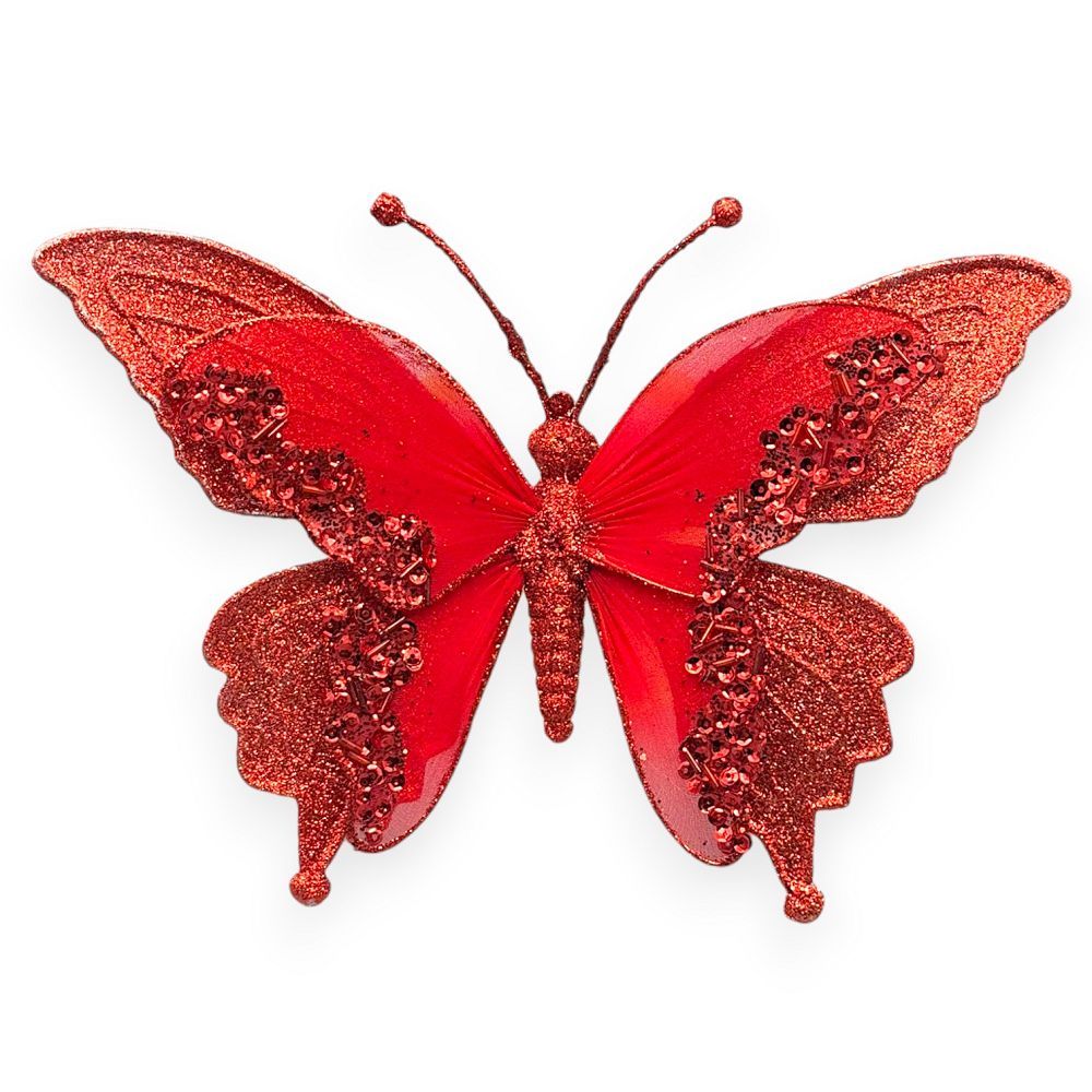 Sequined Butterfly Clip-On 9"