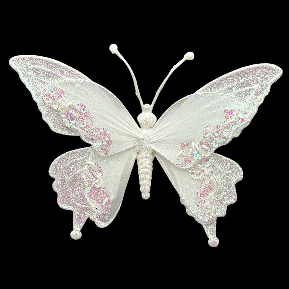 Sequined Butterfly Clip-On 9"