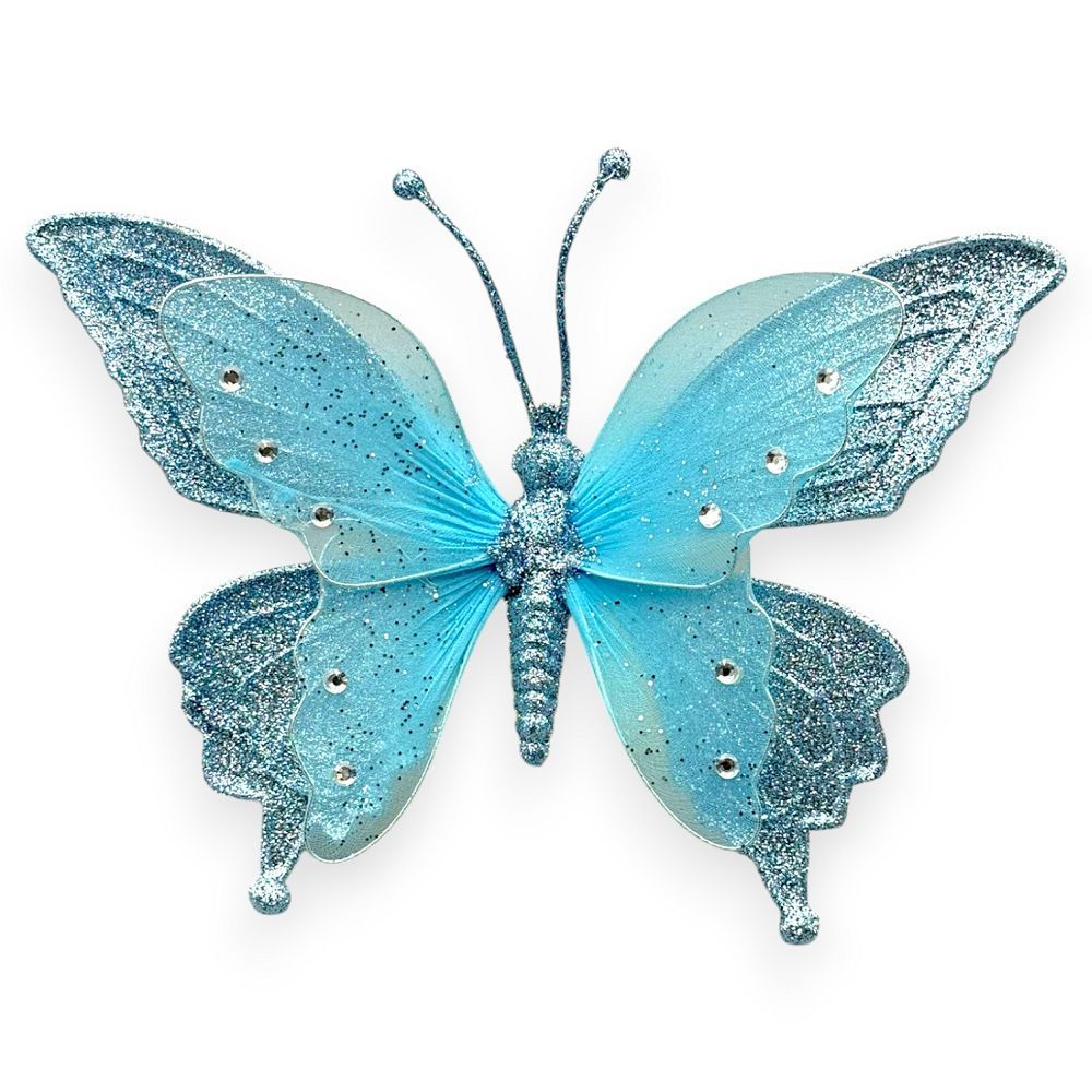 Rhinestone Butterfly Clip-On 9"