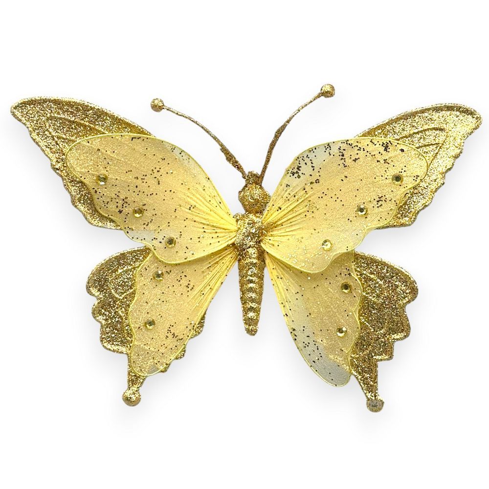 Rhinestone Butterfly Clip-On 9"