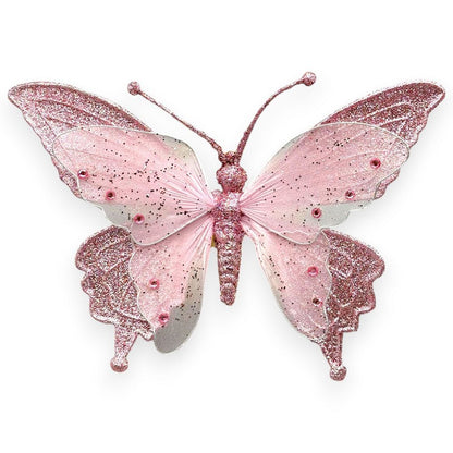 Rhinestone Butterfly Clip-On 9"