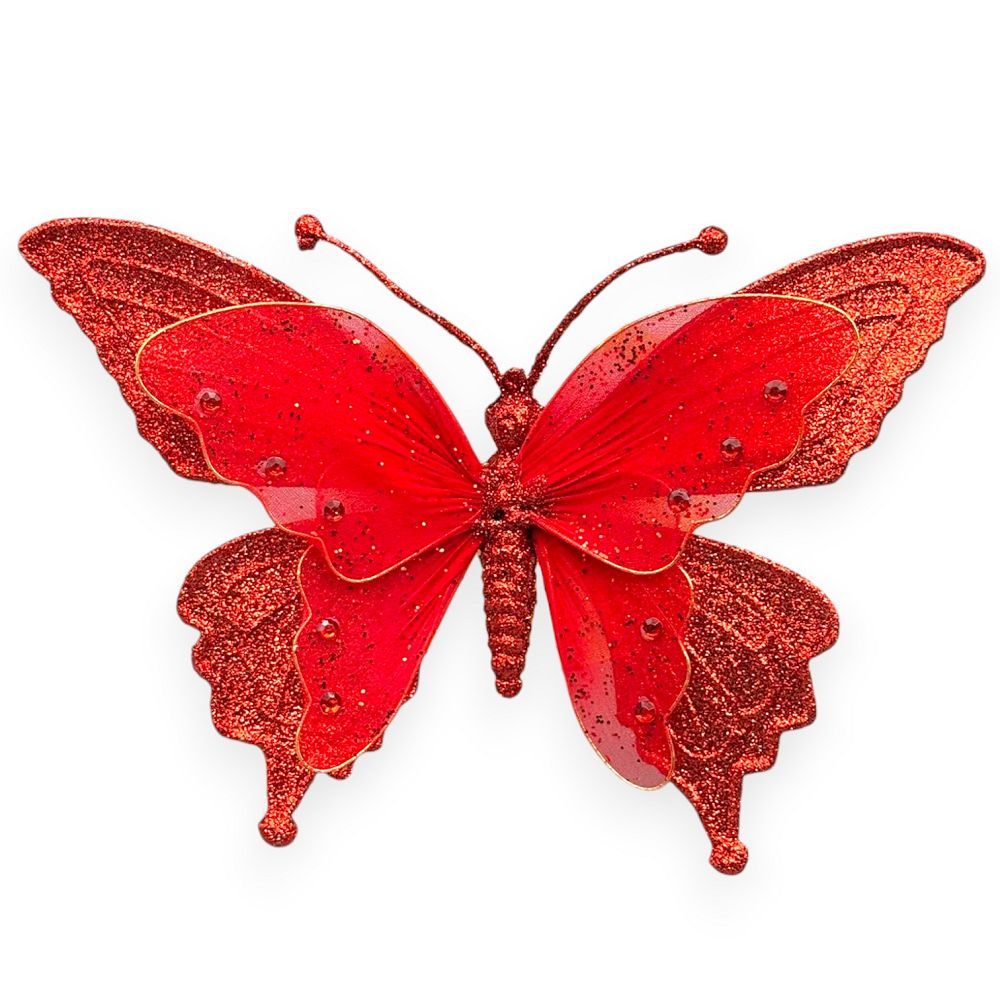 Rhinestone Butterfly Clip-On 9"