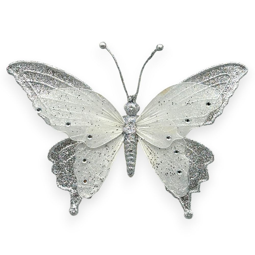 Rhinestone Butterfly Clip-On 9"