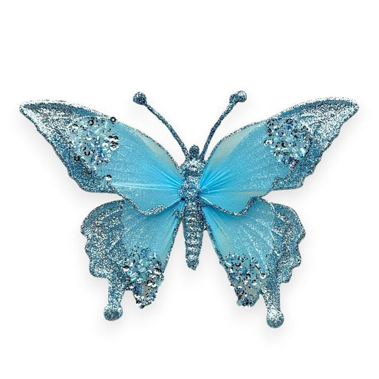 Glitter Butterfly Clip-On 7"