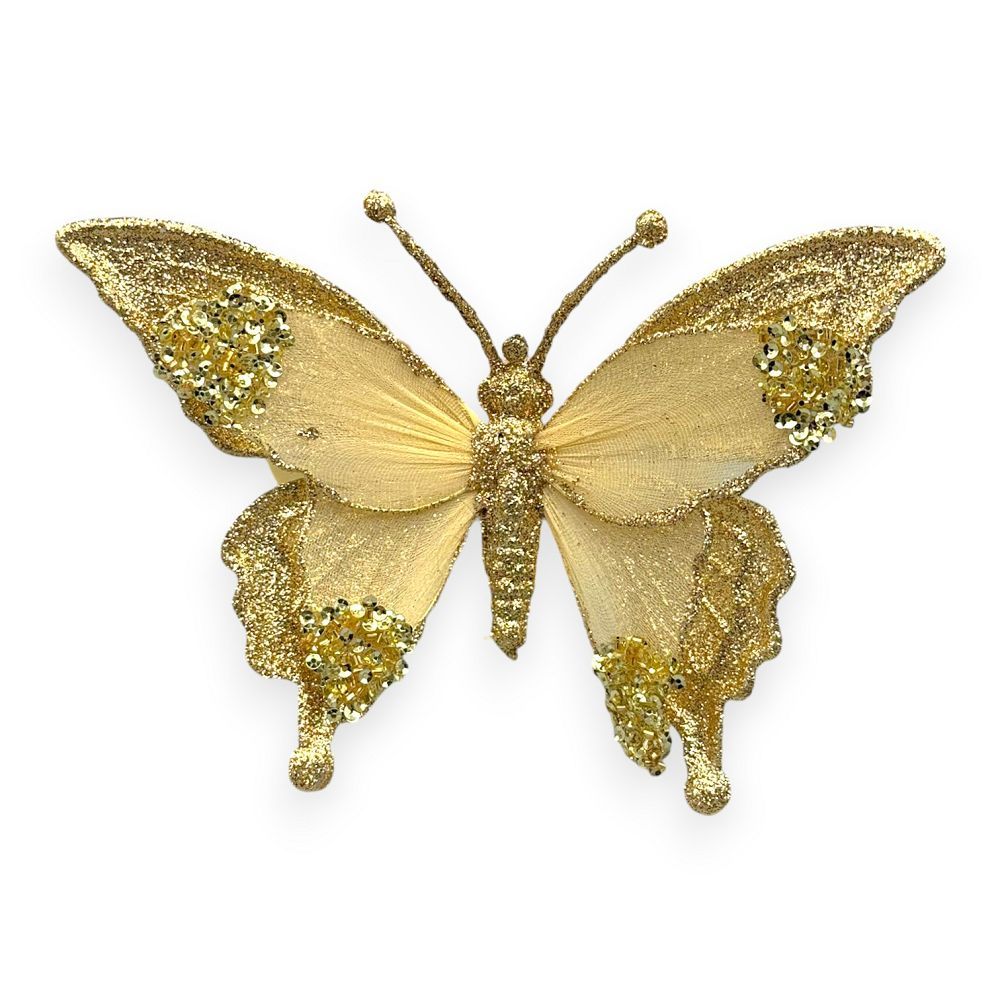 Glitter Butterfly Clip-On 7"