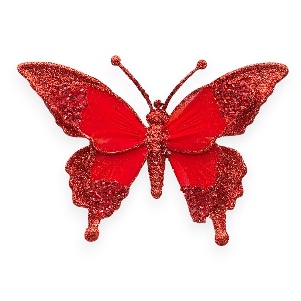 Glitter Butterfly Clip-On 7"
