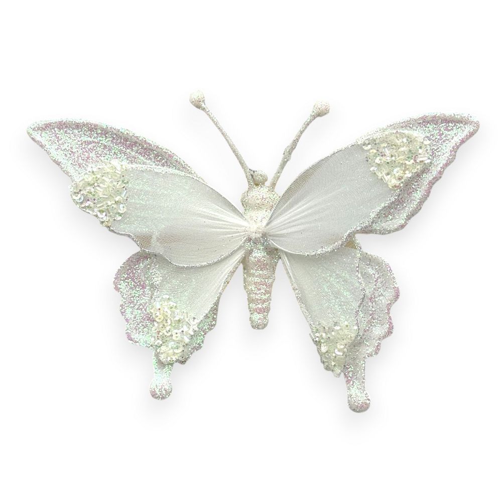 Glitter Butterfly Clip-On 7"