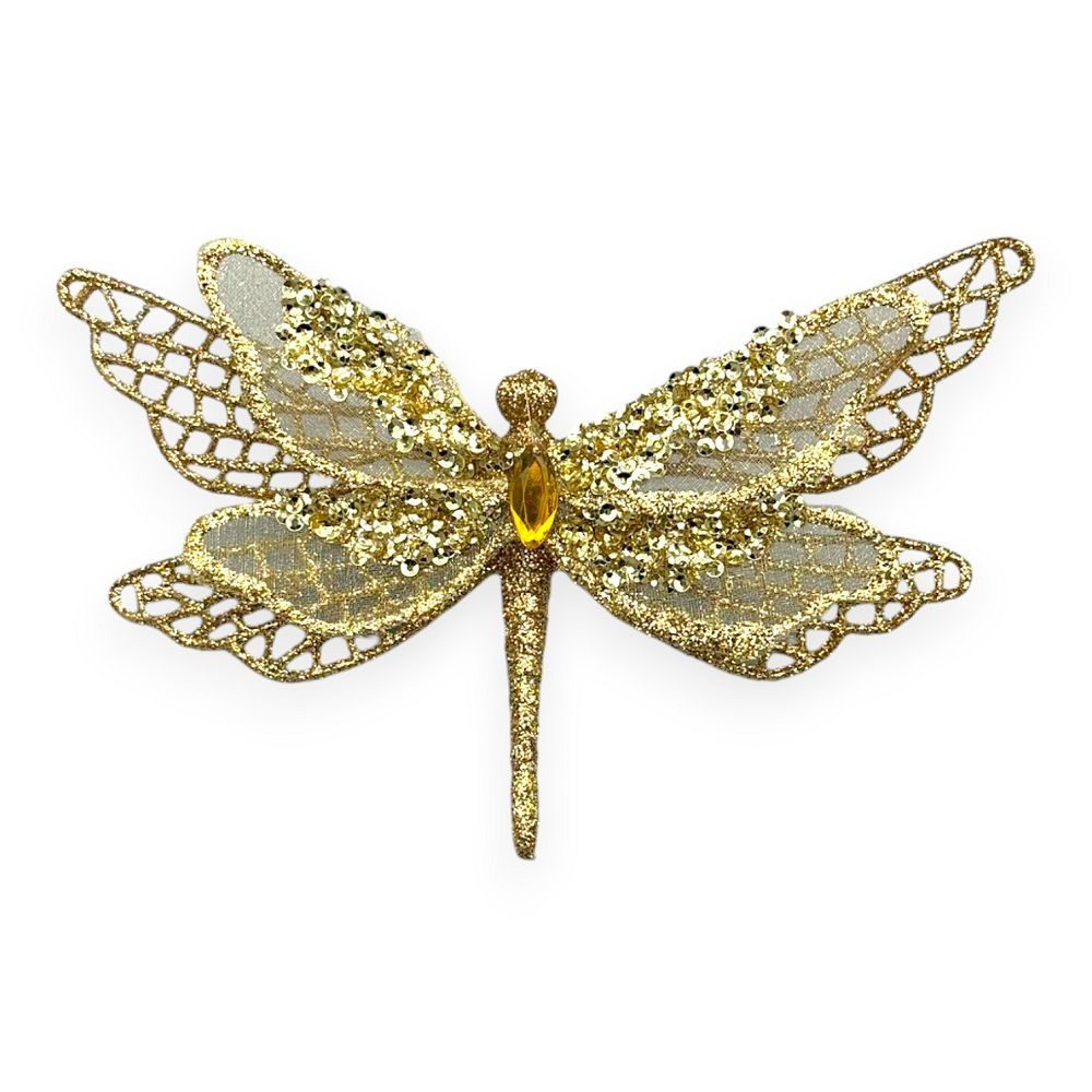 Glitter Dragonfly Clip-On 6"