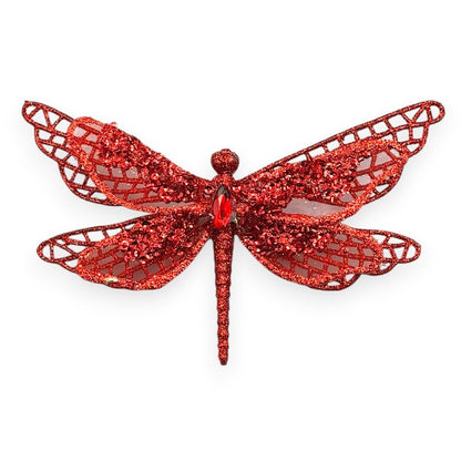 Glitter Dragonfly Clip-On 6"