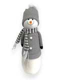 Snowman with Knit Hat & Scarf 16"