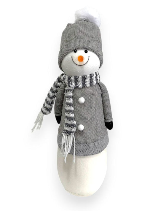 Snowman with Knit Hat & Scarf 16"