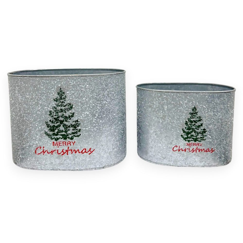 Christmas Oval Containers (Set of 2)