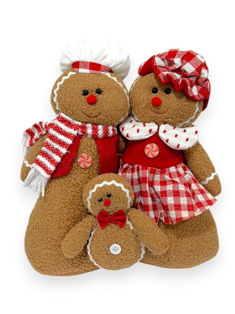 Gingerbread Family Plush Decoration 14"