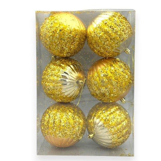 Luxury Sequin Orn Set 6pcs 4"