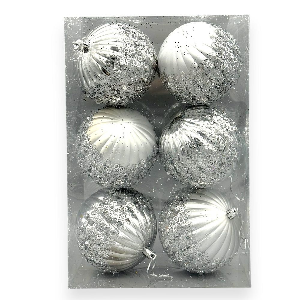 Luxury Sequin Orn Set 6pcs 4"