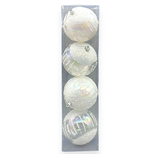 Iridescent White Ornament 4"
