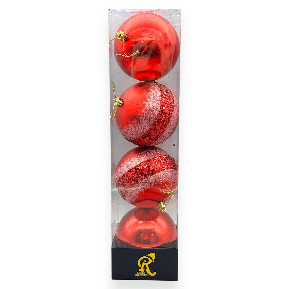 Red Glitter Ornament 4"