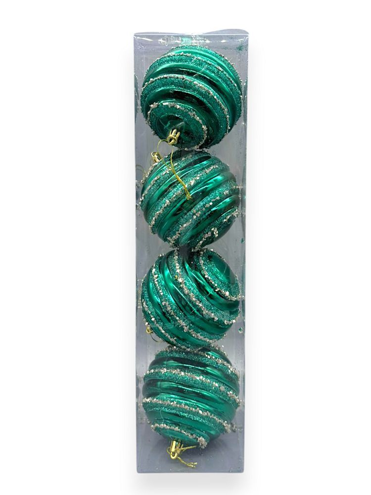 Emerald Spiral Ornament 4"
