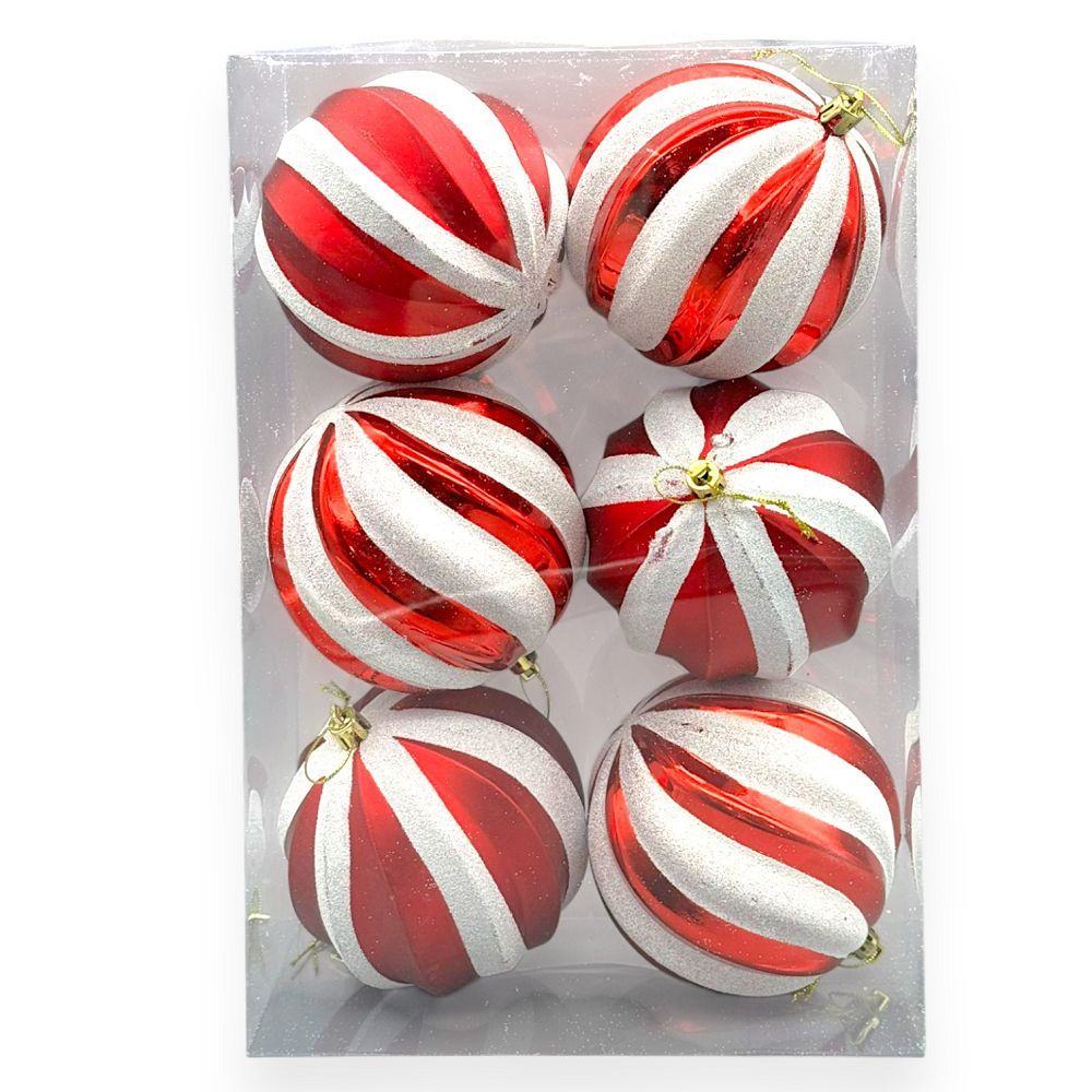 Red & White Peppermint Swirl 4"