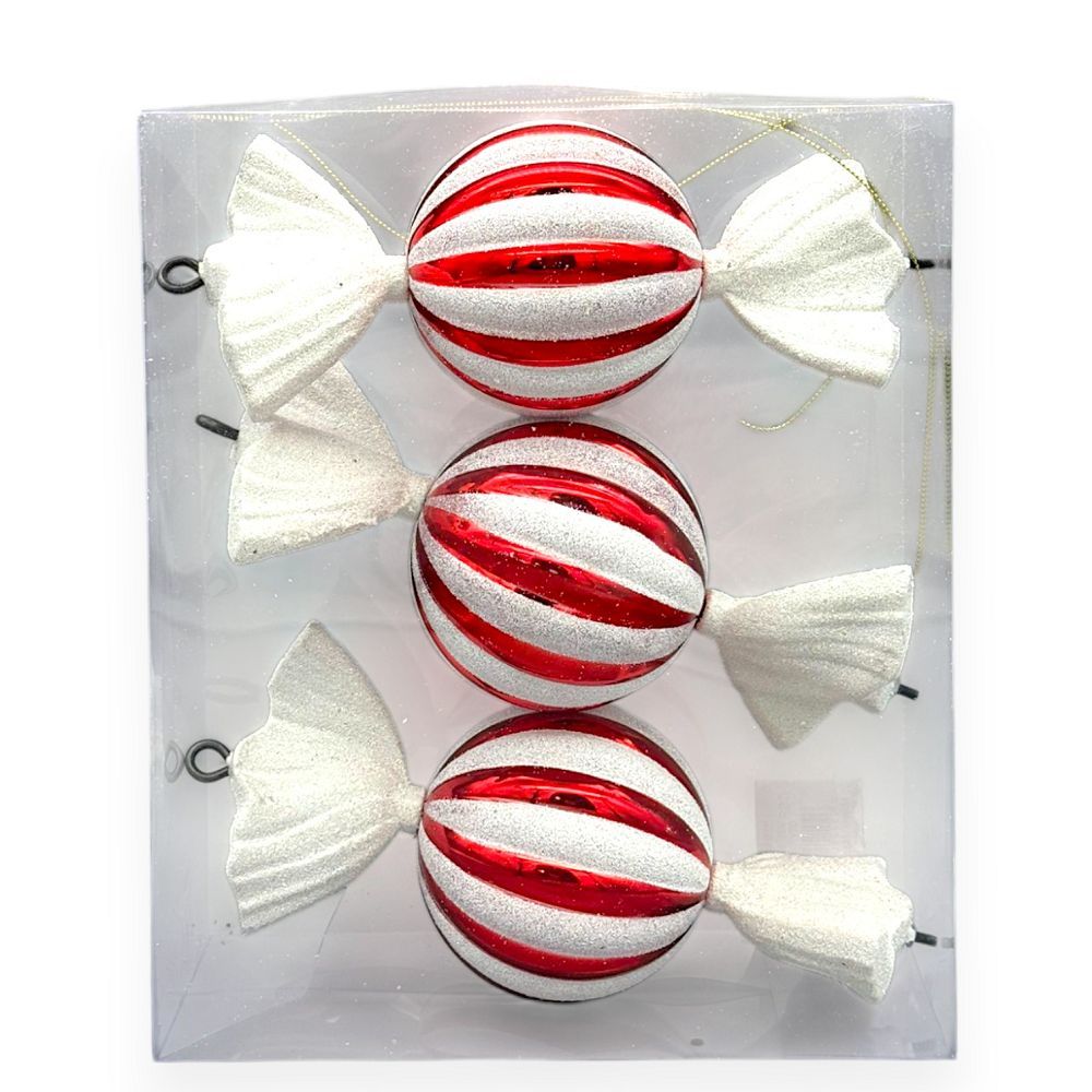 Peppermint Candy Orn Set – 3