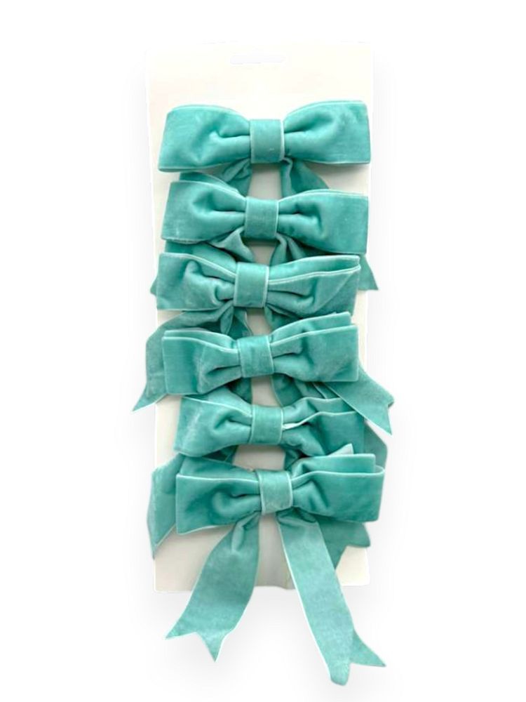 Velvet Christmas Bows 6pcs