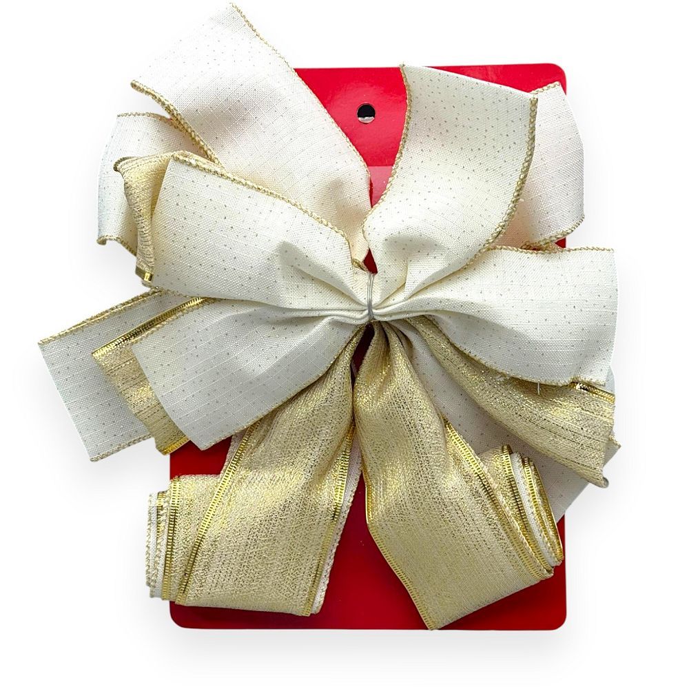 Gold & White Metallic Bow 12"x24"