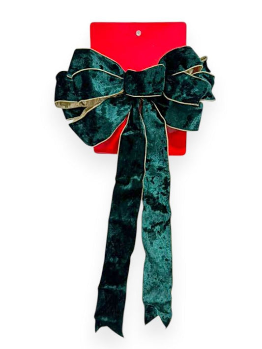 Emerald Green Velvet Bow 12"x24"