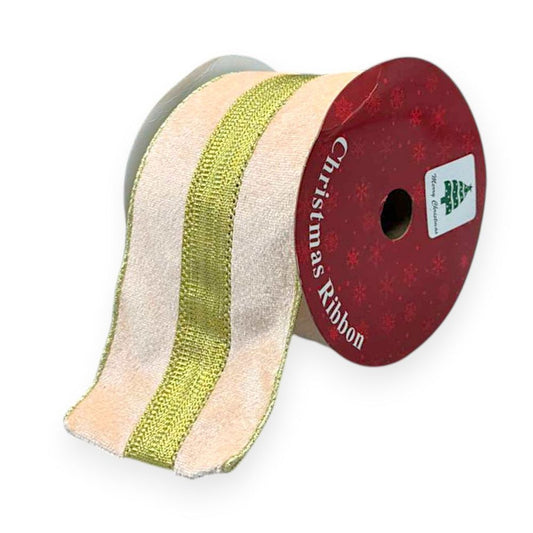 Pink & Gold Velvet  Ribbon 3.5"x10YDS