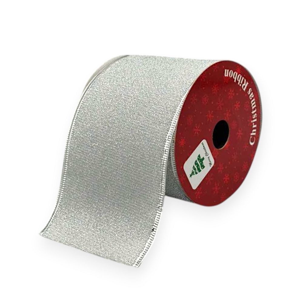 Metallic Glitter Christmas Ribbon 3.5"x10YDS