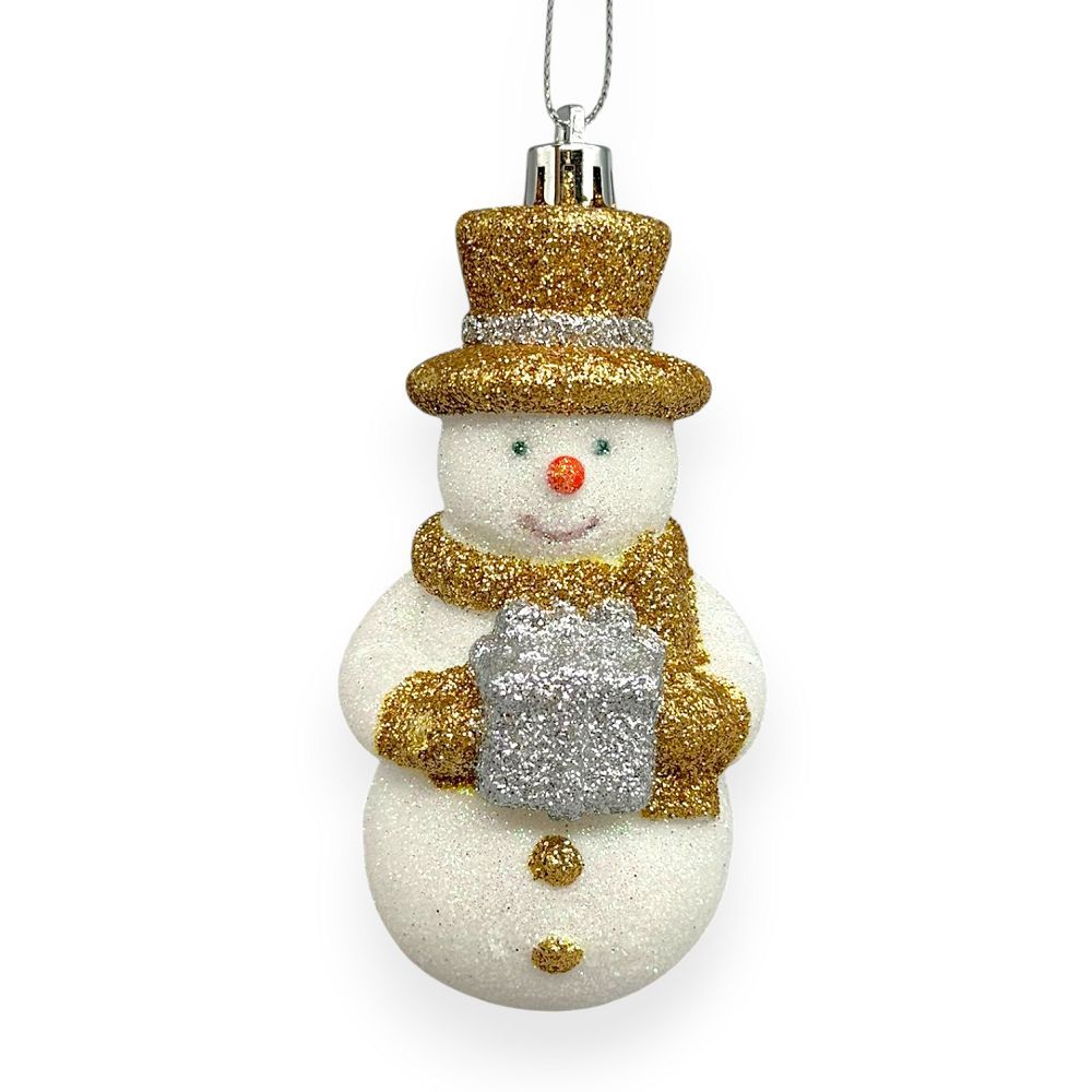 Gold & Silver Snowman Orn 4"