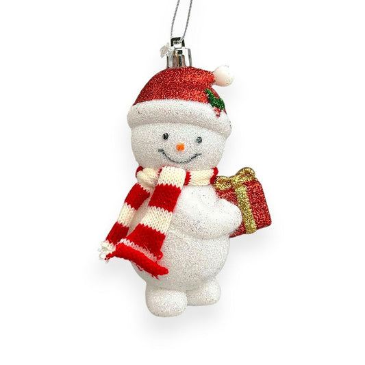 Snowman with Gift Orn 4"