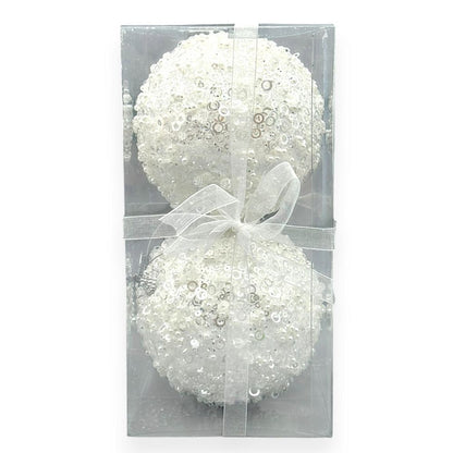 Frosted Sequin & Beaded Christmas Ball