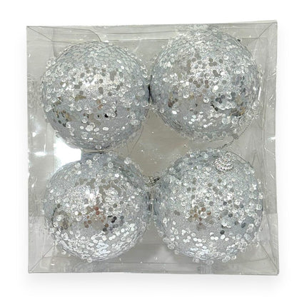 Crystal Sequin Christmas Ball 4"