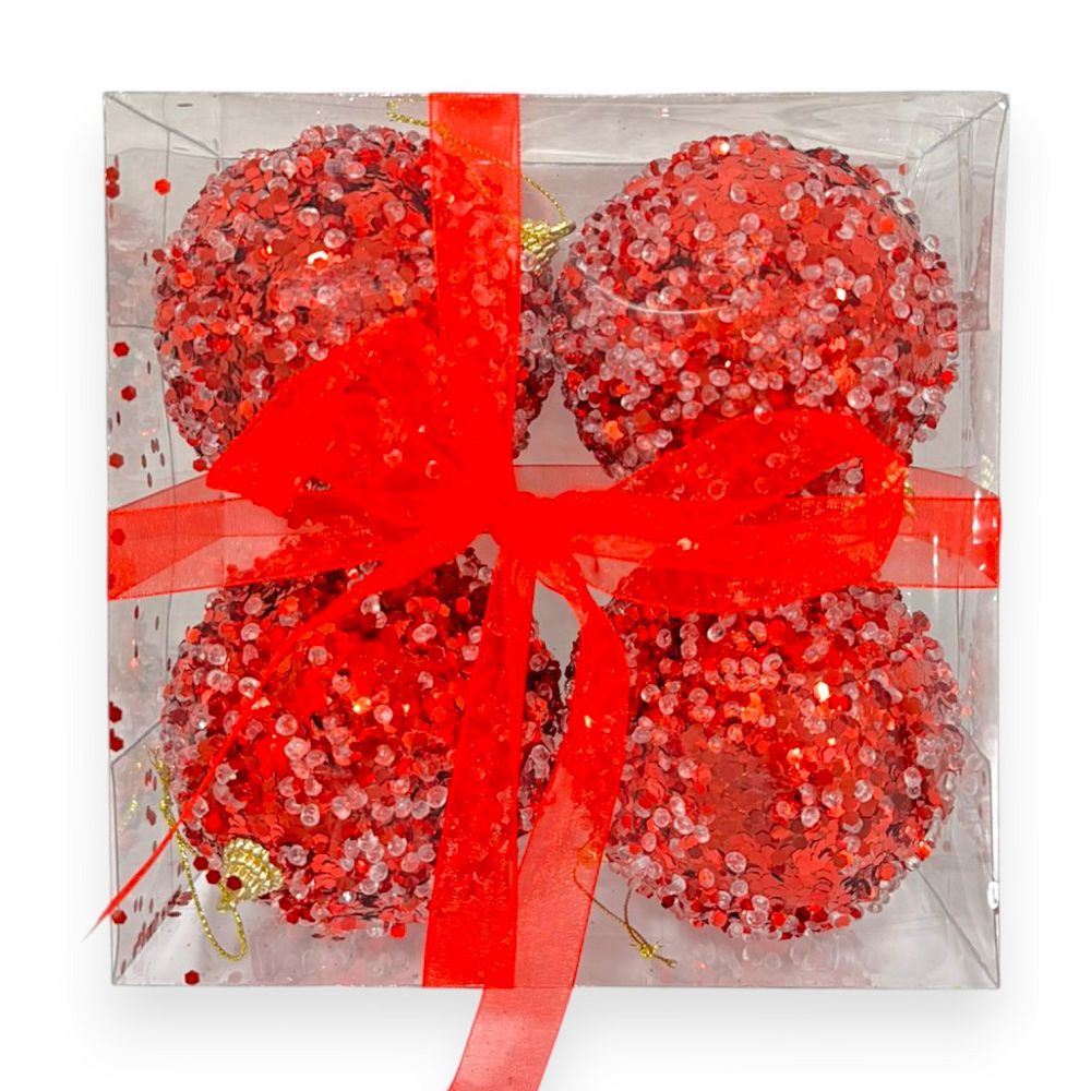 Crystal Sequin Christmas Ball 4"