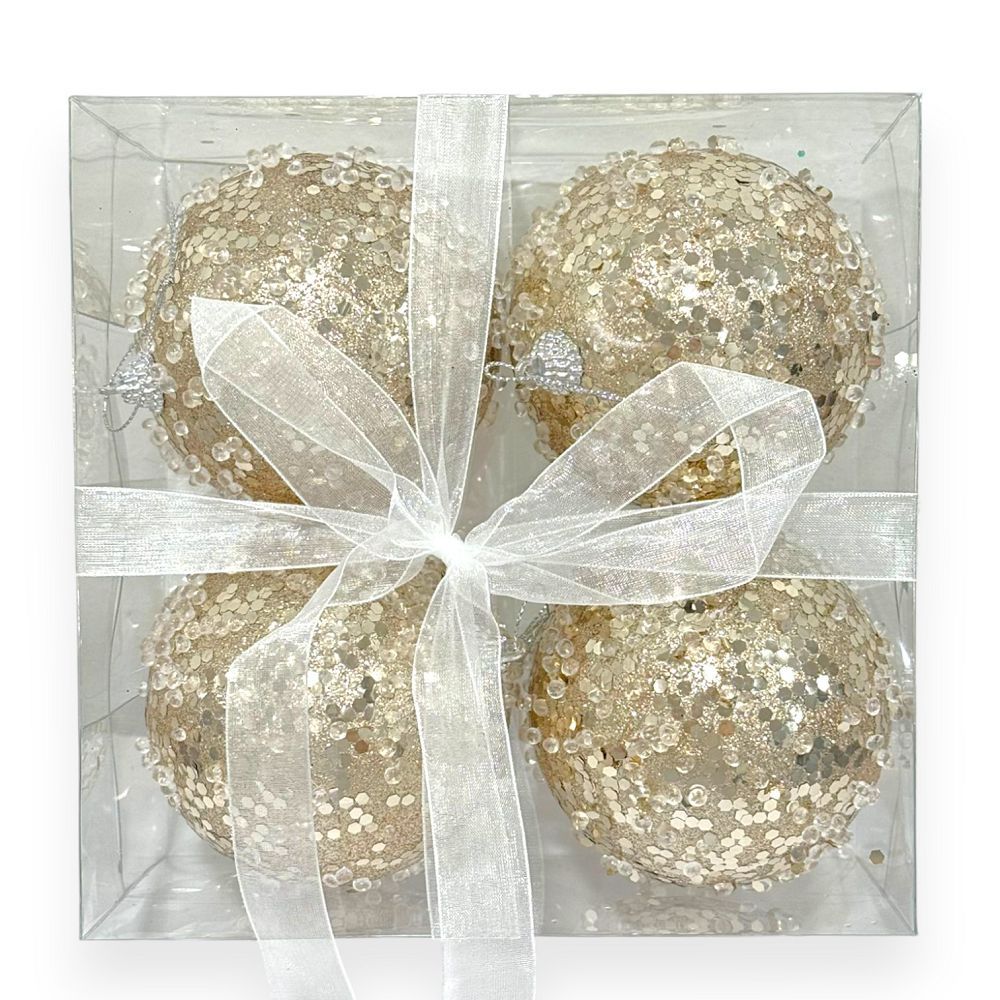 Crystal Sequin Christmas Ball 4"