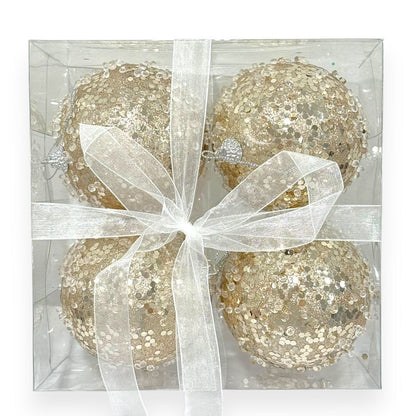 Crystal Sequin Christmas Ball 4"