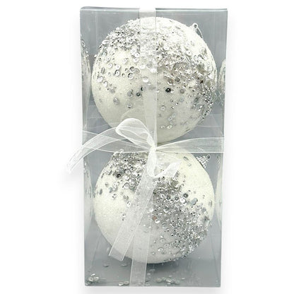 Luxury Pearl & Sequin Christmas Ball 5"