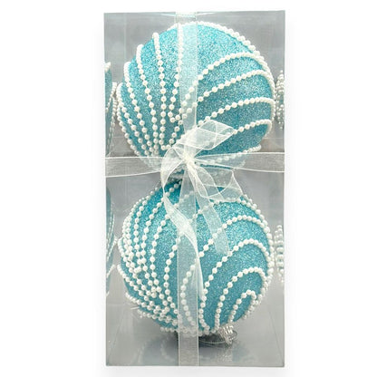 Elegant Pearl Swirl Christmas Ball 5"