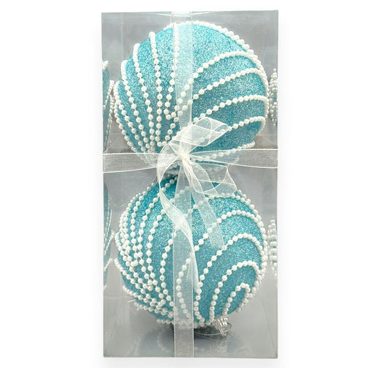 Elegant Pearl Swirl Christmas Ball 5"