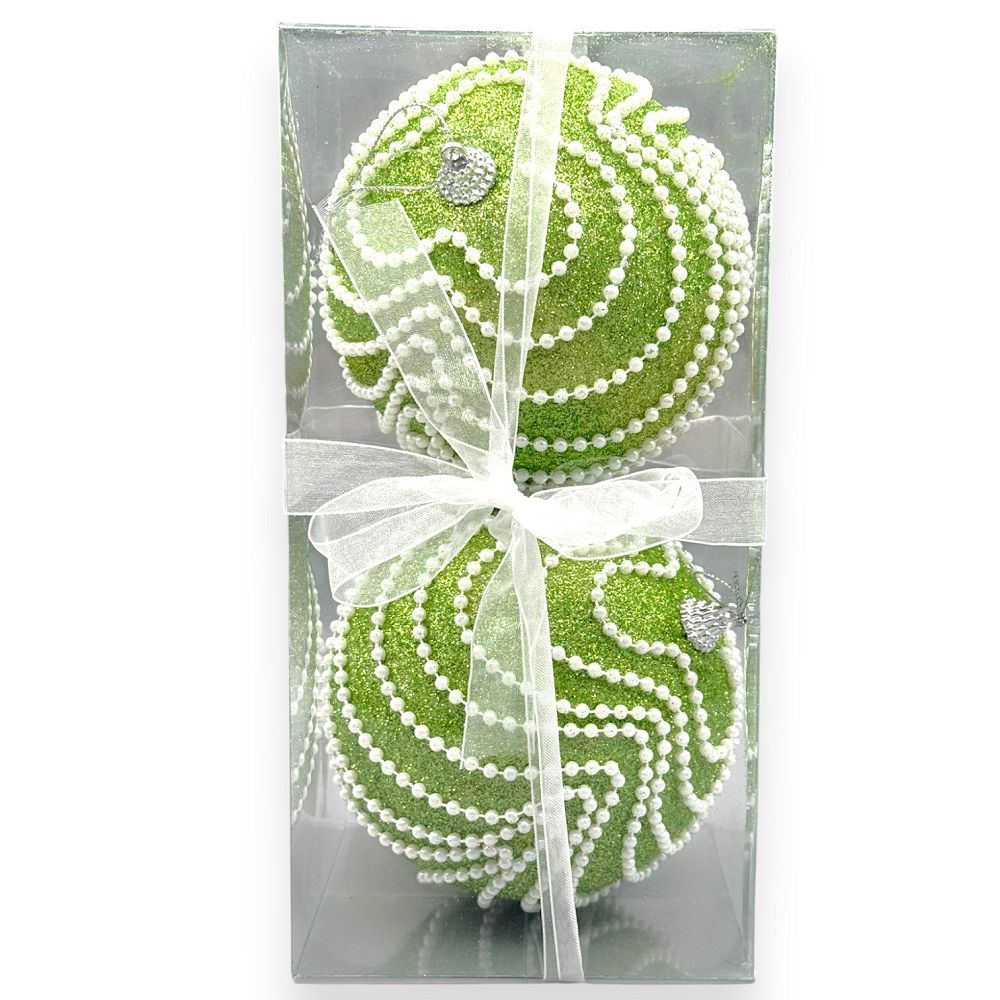 Elegant Pearl Swirl Christmas Ball 5"