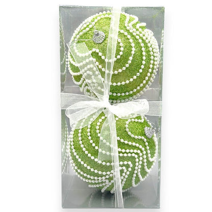 Elegant Pearl Swirl Christmas Ball 5"