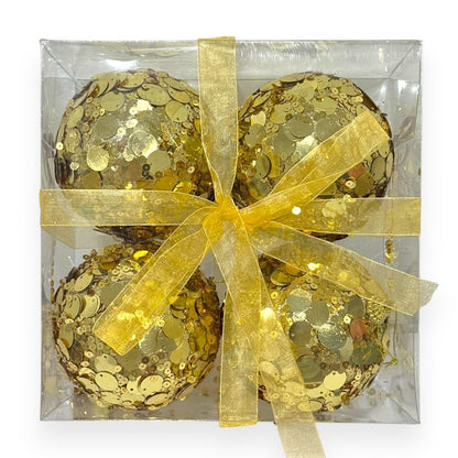 Sequin Sparkle Ornaments – Set of 4