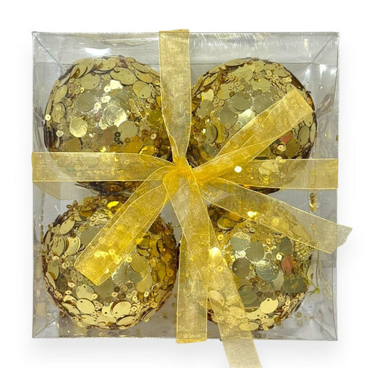 Sequin Sparkle Ornaments – Set of 4